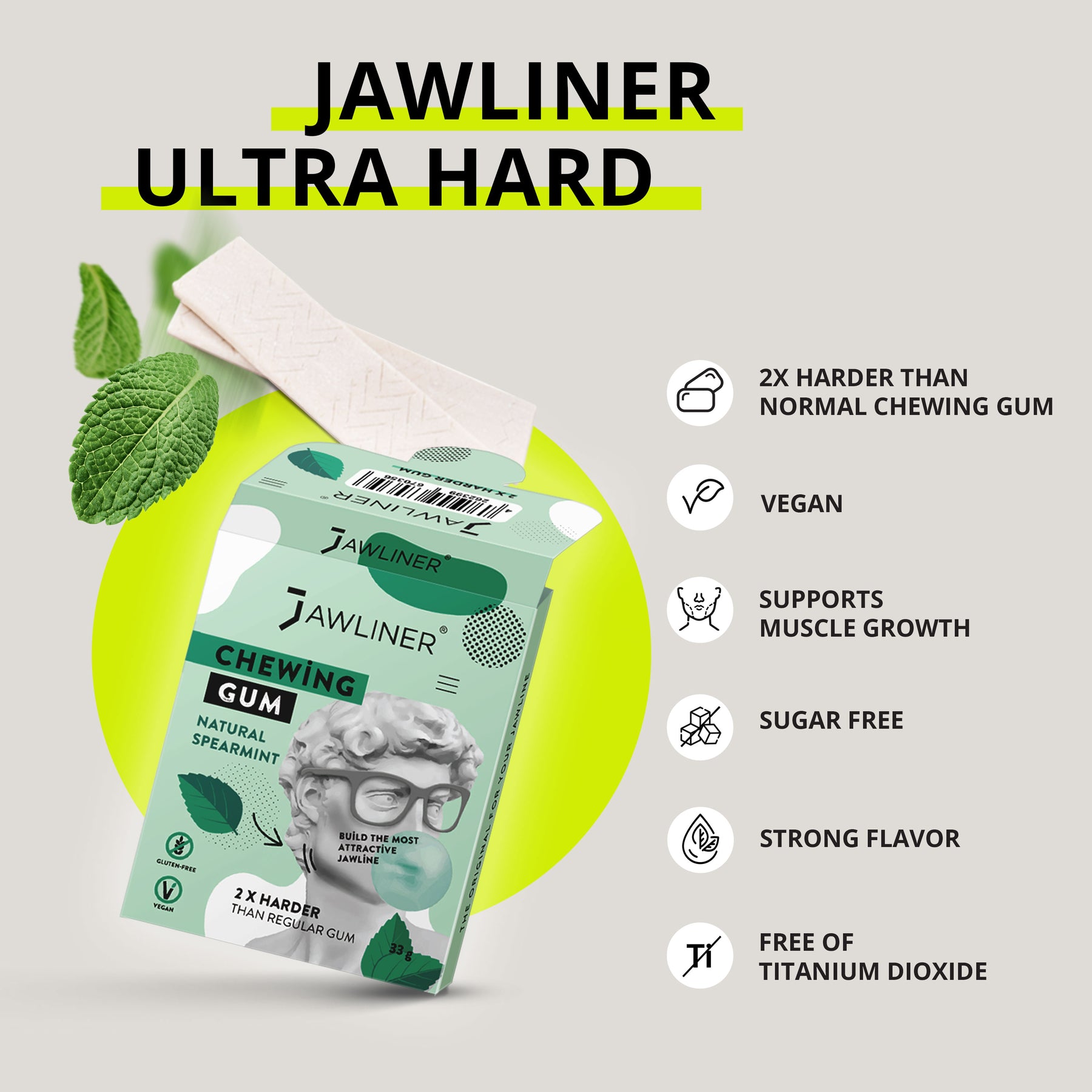 JAWLINER® Chewing Gum Watermelon Medium Hard