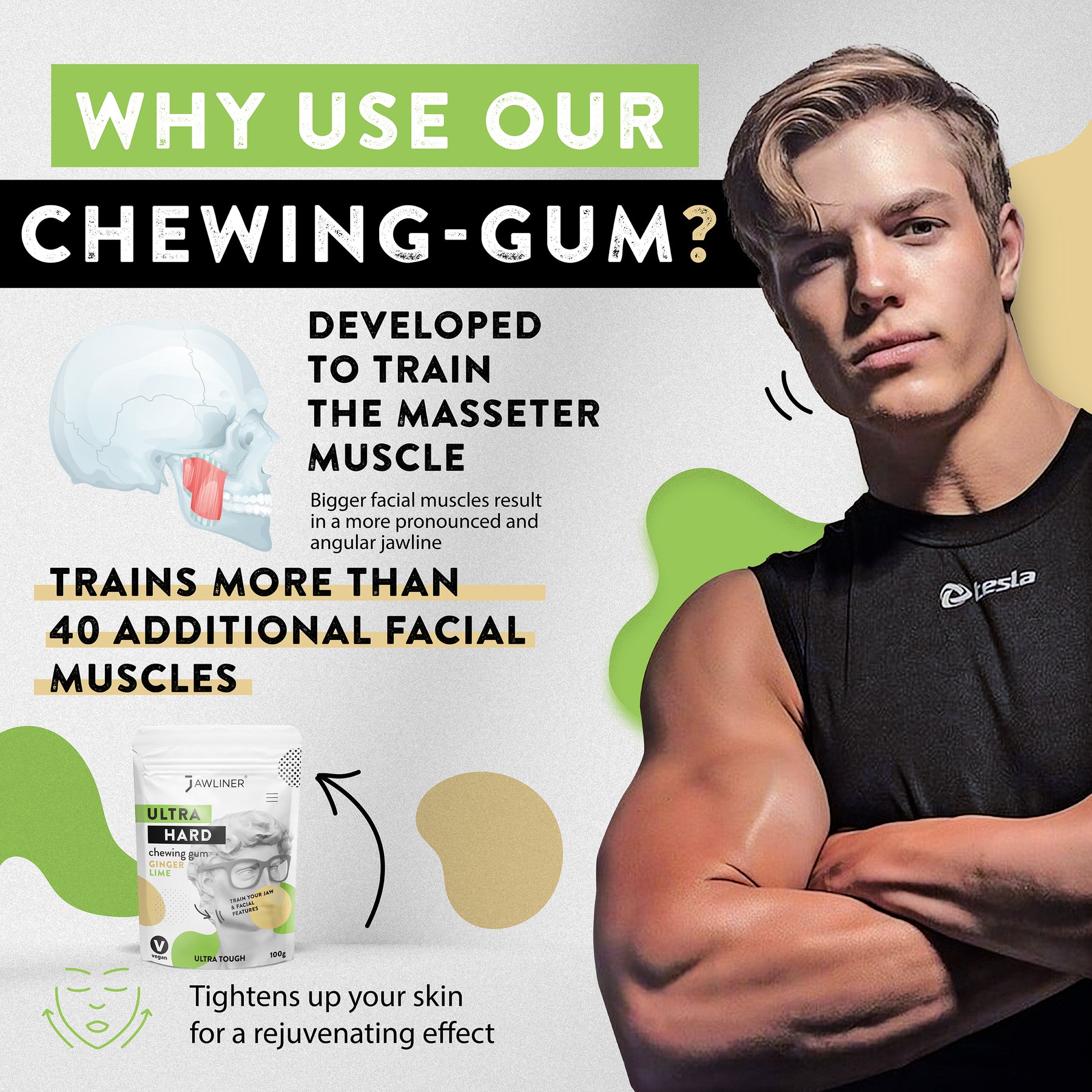 JAWLINER® Chicle Fitness Jengibre/Lima