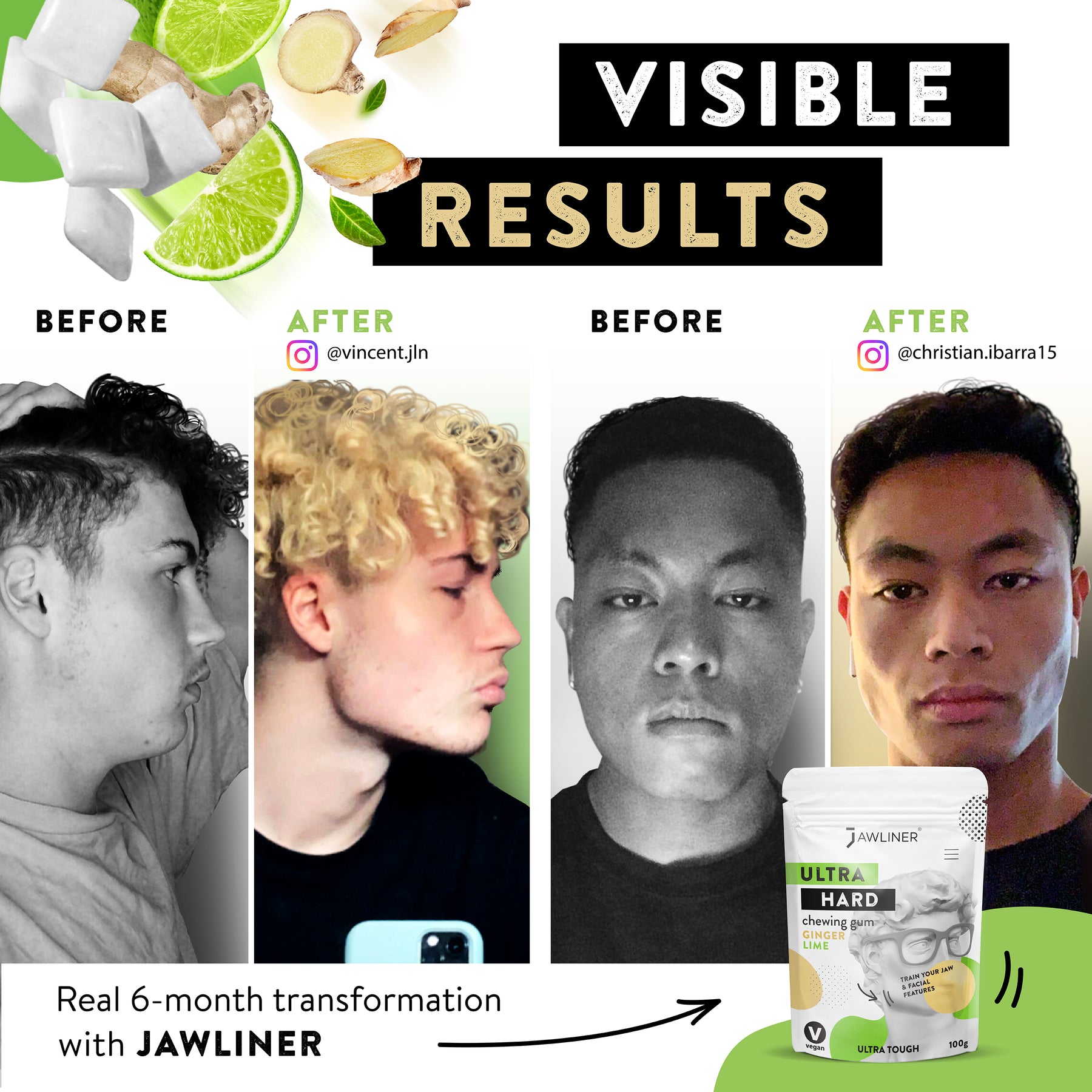 JAWLINER® Chicle Fitness Jengibre/Lima