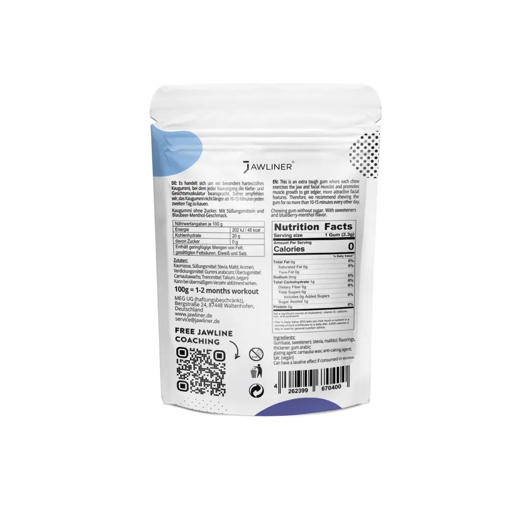 JAWLINER® Fitness Chewing Gum Myrtille glacée