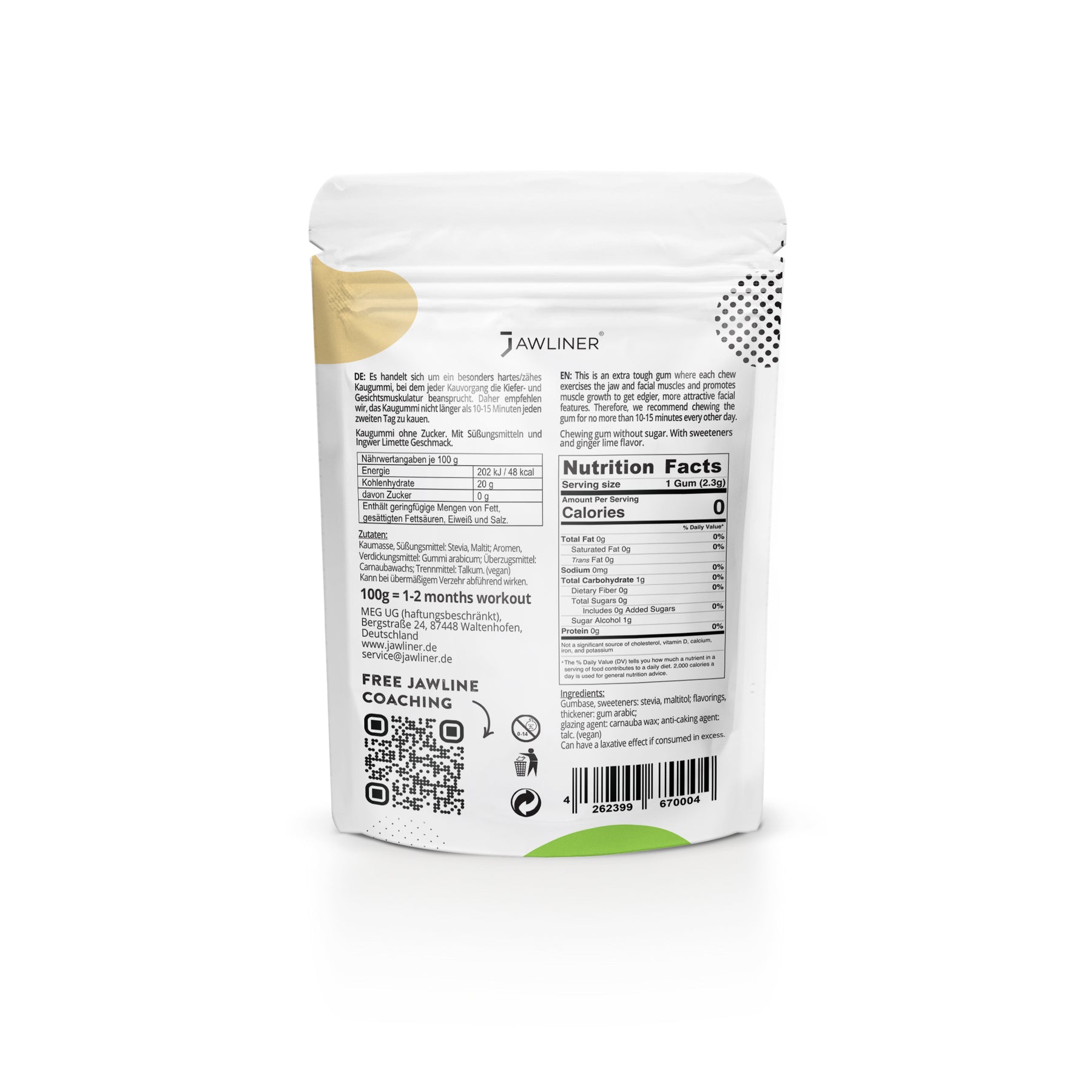 JAWLINER® Chicle Fitness Jengibre/Lima
