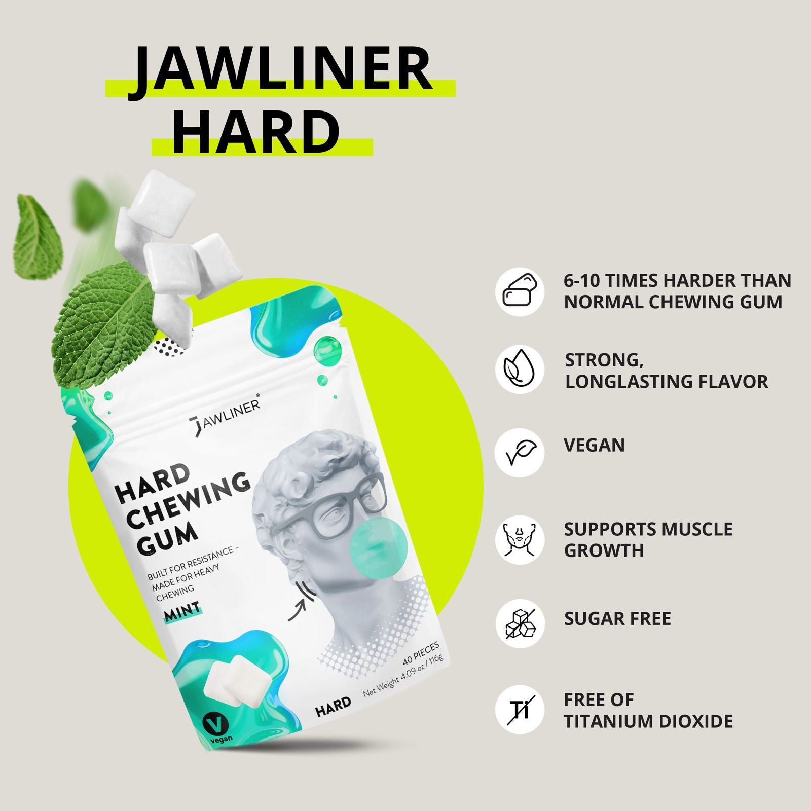 JAWLINER® Hard Chewing Gum