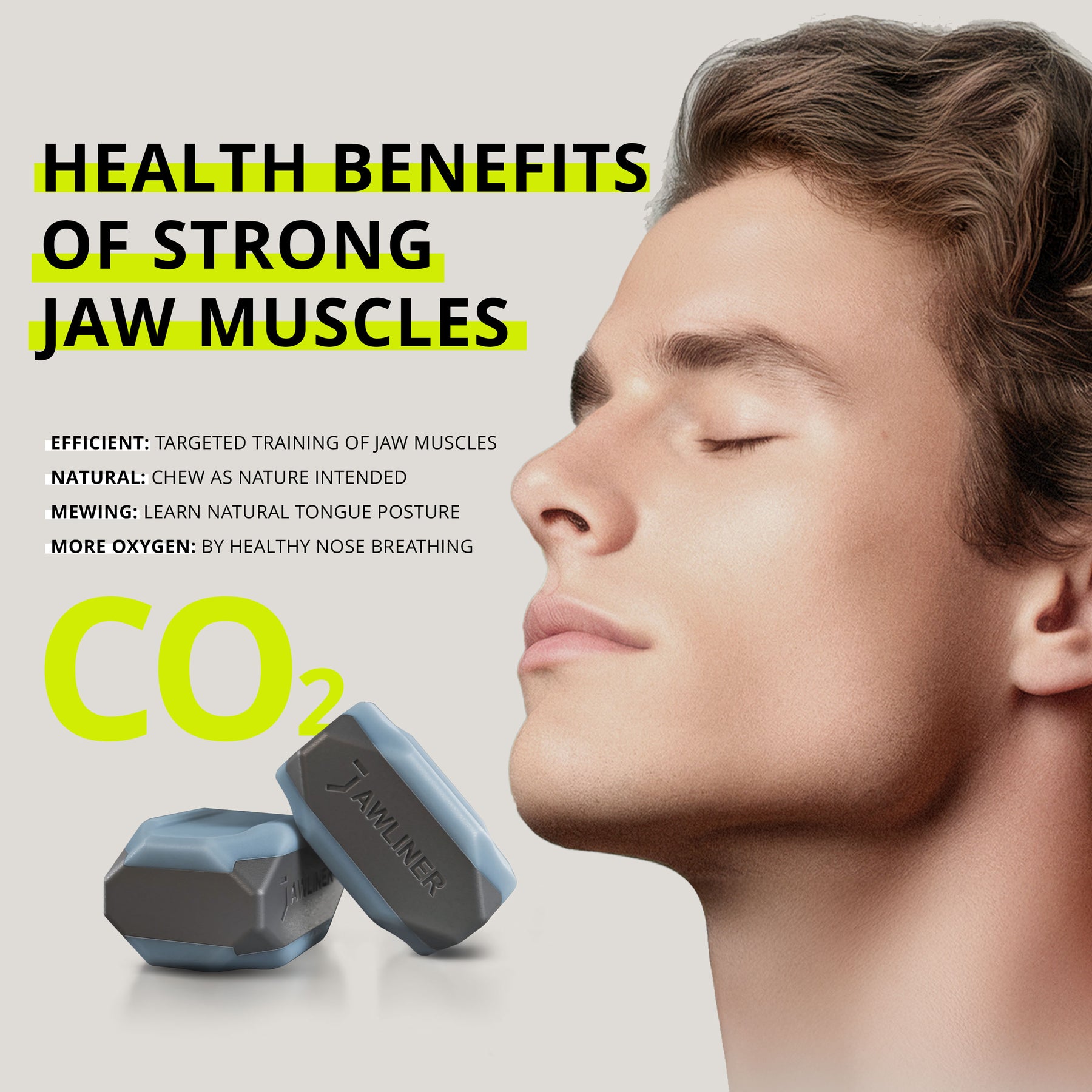 Jawliner® Set di esercizi per mascella, per uomini e donne, con 3 livelli di resistenza Jawliner® Set di esercizi per mascella, per uomini e donne, con 3 livelli di resistenza