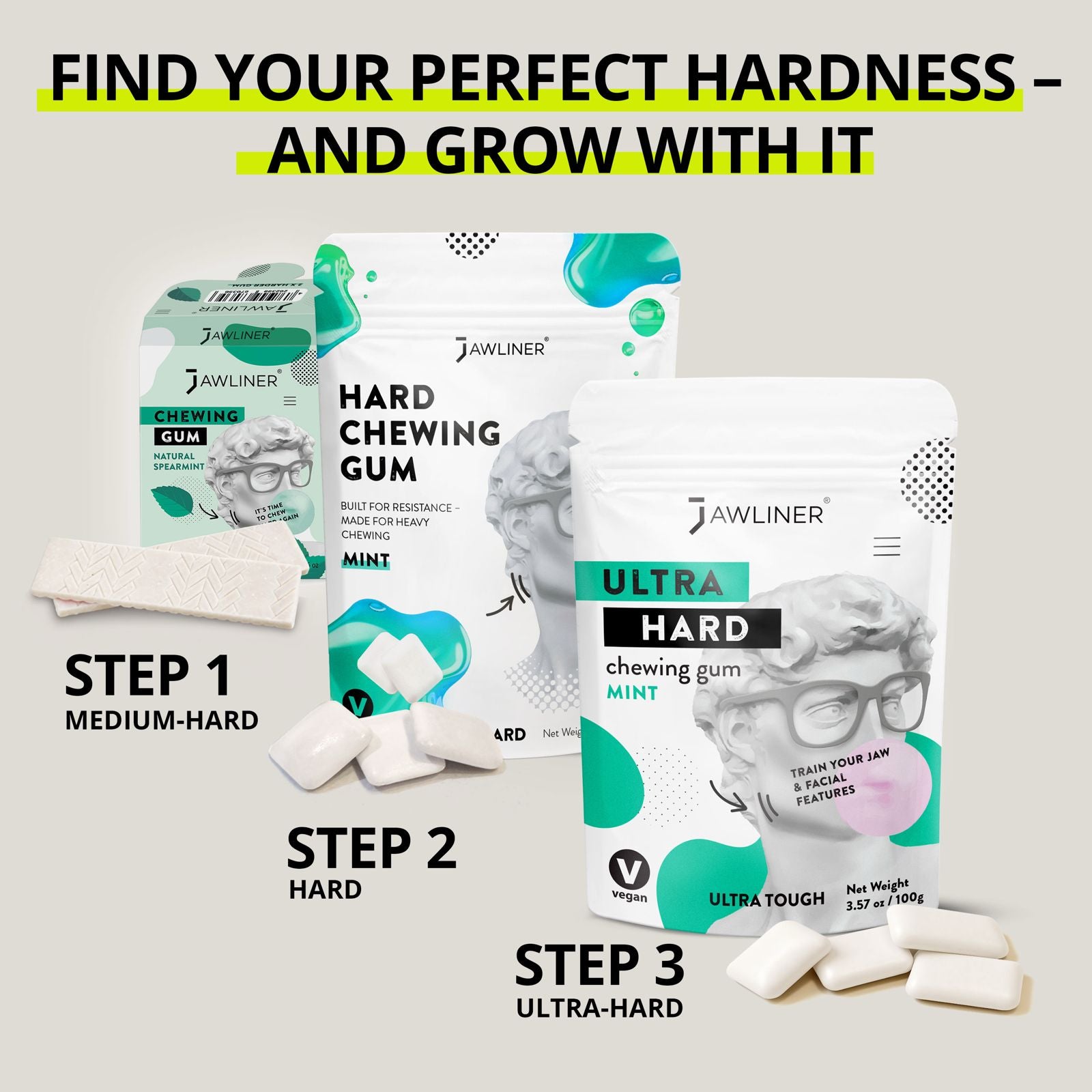 JAWLINER® Hard Chewing Gum