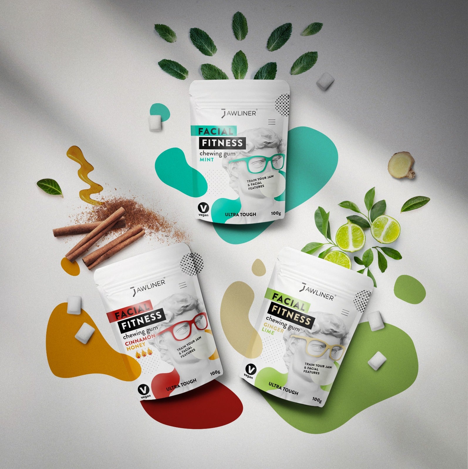 JAWLINER® Ultra Hard Chewing Gum Bundle Pack - Mixed Flavours